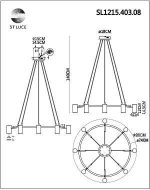 Светильник подвесной ST Luce TALIA SL1215.403.08 40Вт GU10
