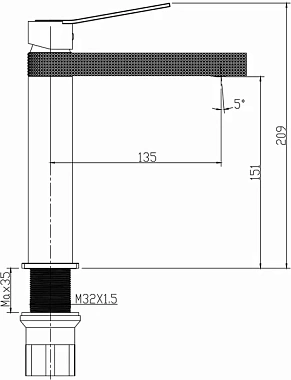 Смеситель для раковины Maxonor PL1083 Черный/Золотой
