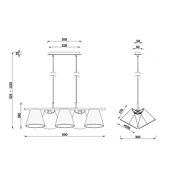 Светильник подвесной Maytoni Tarrasa MOD009PL-05N 40Вт E14