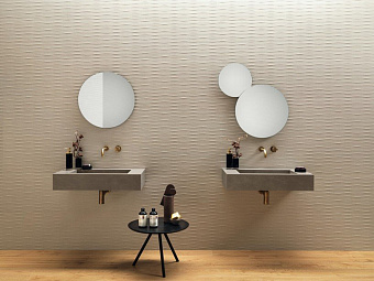Настенная плитка Atlas Concord Италия 3D Wall A576 Carve Whittle Pearl 40х80см 1,28кв.м. матовая