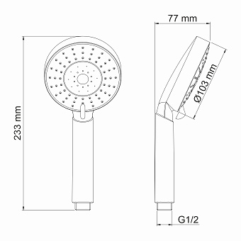 Ручной душ WASSERKRAFT A032 хром