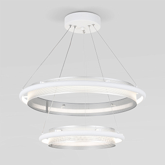 Светильник подвесной Eurosvet Imperio 90241/2 белый/ серебро Smart 87Вт LED