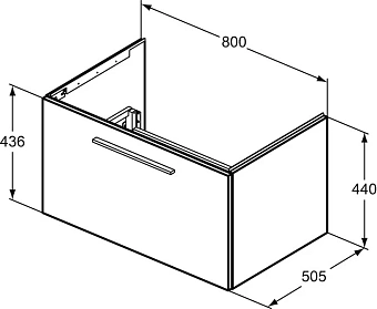 Тумба под раковину подвесная IDEAL STANDARD I.LIFE B T5271DU 50,5х80х44см