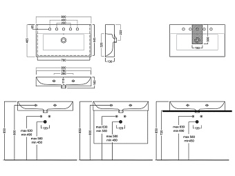 Раковина подвесная Hatria BAHIA BH0800465011TS0 46,5х80см