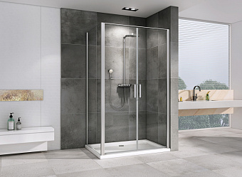 Угловое ограждение Abber Sonnenstrand AG04100C-S80 195х80см стекло прозрачное