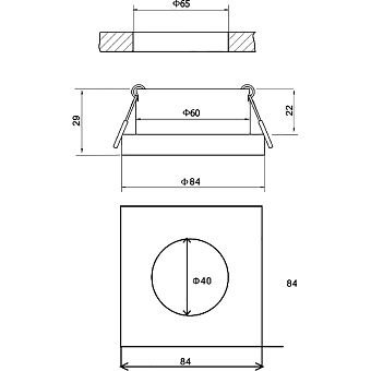 Светильник точечный встраиваемый Maytoni Stark DL083-01-GU10-SQ-B 50Вт GU10