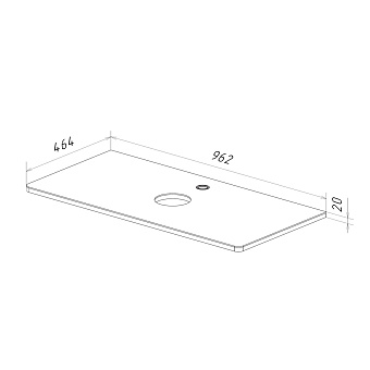 Столешница LEMARK Olivia LM08OL100S Стекло 46,4х96,2см белый
