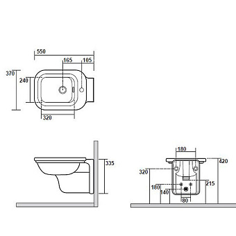 Биде подвесное Kerasan Waldorf 4125K1bi/cr*1
