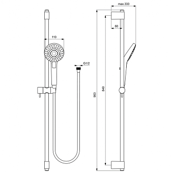Душевой гарнитур IDEAL STANDARD IDEALRAIN EVO B2237AA chrome
