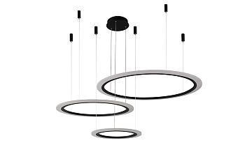 Люстра подвесная CRYSTAL LUX MANZANA MANZANA SP67W LED D400+600+800 BLACK 67Вт 1 лампочек LED