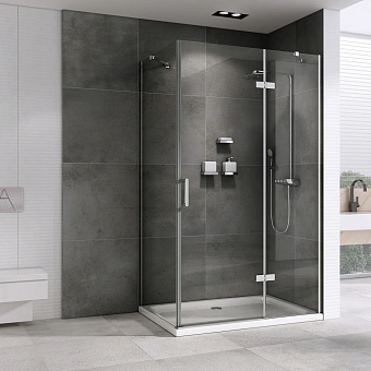 Угловое ограждение Abber Zart AG08100-S71 195х70см стекло прозрачное