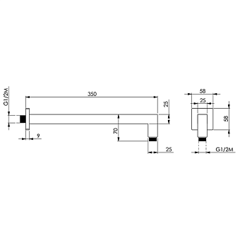 Держатель для верхнего душа Cisal DS01333021 хром