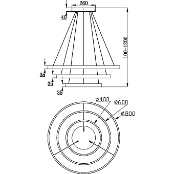 Светильник подвесной Maytoni Rim MOD058PL-L100B3K 115Вт LED