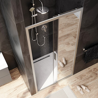 Душевая дверь AM-PM Gem Solo W90G-100-1-195MMir 195х100см стекло зеркальное