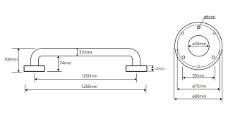 Поручень для ванной BEMETA HELP program 301101202 10,6см хром