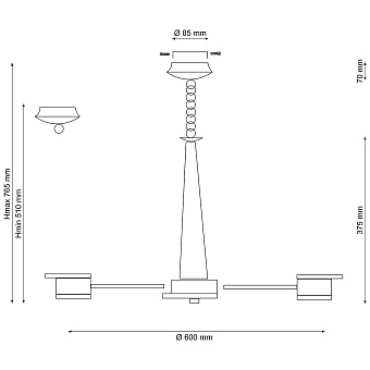 Люстра подвесная Lucia Tucci NATURA 069.6 30Вт 6 лампочек LED