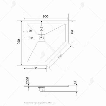 Душевой поддон RGW Stone Tray 16155099-13 ST/T-De 90х90см