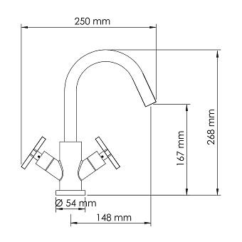 Смеситель для раковины WASSERKRAFT Weser 7803 хром