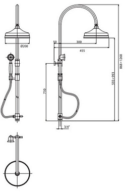 Душевой комплект CAPRIGO PARTS 99-064-oro золото