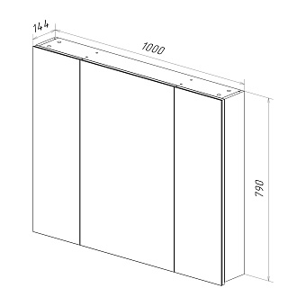 Шкаф зеркальный LEMARK Universal LM100ZS-U 14х100х79см без подсветки