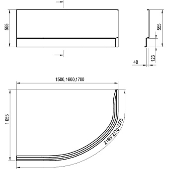 Экран для ванны RAVAK Rosa CZL1200AN0 227см
