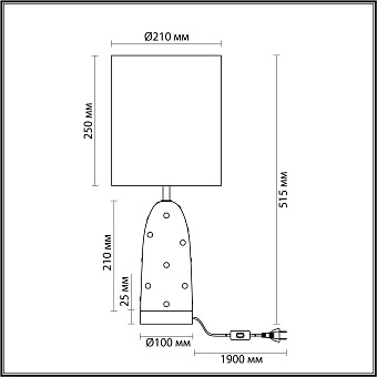 Настольная лампа Odeon POLLEN 5423/1T 60Вт E27