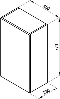 Шкаф подвесной RAVAK Natural X000001054 28х45х77см белый