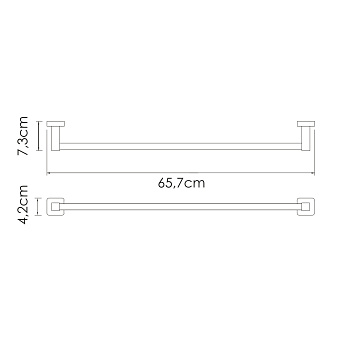 Полотенцедержатель WASSERKRAFT Rhin K-8730 хром 65,7см