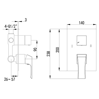Смеситель для ванны LEMARK Unit LM4527C хром