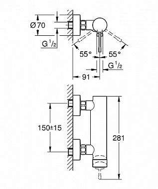 Смеситель для душа GROHE Essence New 33636GL1 золото
