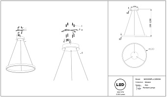 Светильник подвесной Maytoni Rim MOD058PL-L32B3K 37Вт LED