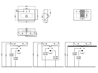 Раковина подвесная Hatria BAHIA BH0600365011TS0 36,5х60см