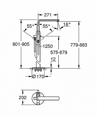 Смеситель для ванны GROHE Lineare New 23792DC1 нержавеющая сталь