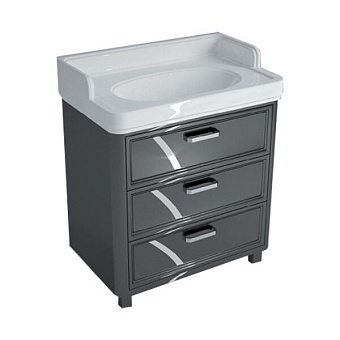 Тумба под раковину напольная KERAMA MARAZZI Pompei PO.80.3-BLK 50х80х92см