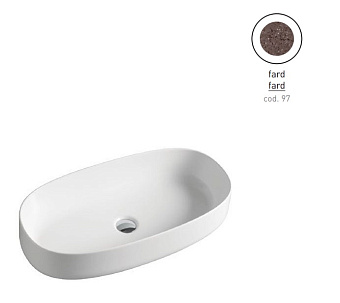 Раковина накладная ArtCeram Cognac COL005 97 00 68х35см