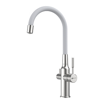 Смеситель для кухни LEMARK Expert LM5083S-White белый/сталь