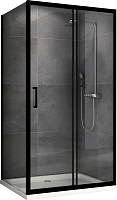 Угловое ограждение Abber Schwarzer Diamant AG30100B-S85B 195х85см стекло прозрачное