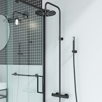 Душевая система Paini Cox 78PQ689TH чёрный (глянцевый)