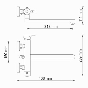 Смеситель для ванны WASSERKRAFT Berkel 4802L хром
