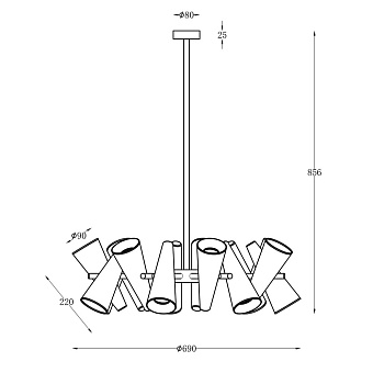 Светильник подвесной Maytoni Giro MOD095PL-14W 50Вт GU10