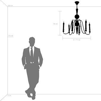 Люстра подвесная Lightstar Ragno 732067 40Вт 6 лампочек E14