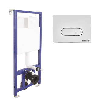 Комплект для установки подвесного унитаза BERGES NOVUM D1 с панелью смыва белая