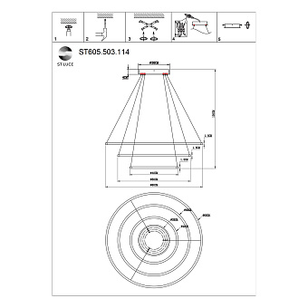 Светильник подвесной ST Luce ST605.503.114 114Вт LED