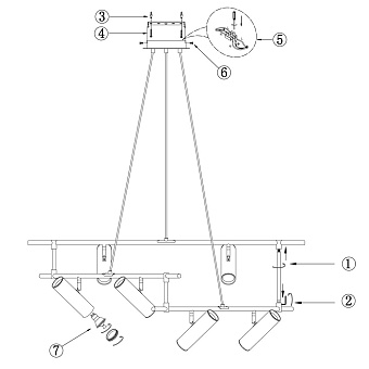 Светильник подвесной Maytoni Rami MOD128PL-12WB 50Вт GU10