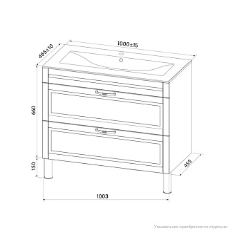 Тумба под раковину напольная IDDIS Oxford OXF10W1i95 46х100,3х81см