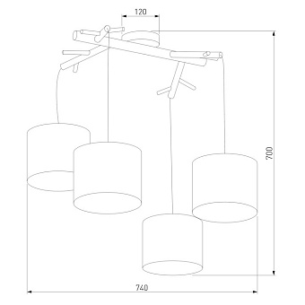 Светильник потолочный TK Lighting Albero 6554 60Вт E27