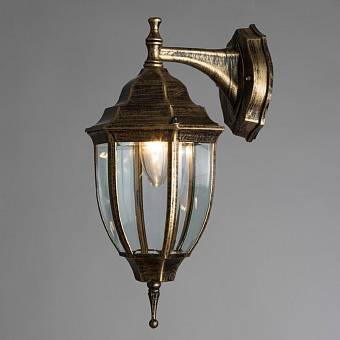 Светильник фасадный Arte Lamp PEGASUS A3152AL-1BN 60Вт IP44 E27 золотой/чёрный