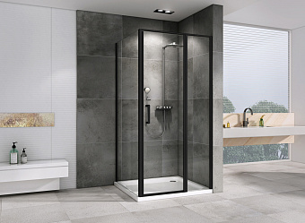 Угловое ограждение Abber Sonnenstrand AG04120BS-S80B 195х80см стекло прозрачное