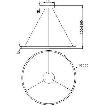 Светильник подвесной Maytoni Rim MOD058PL-L54BS3K 61Вт LED