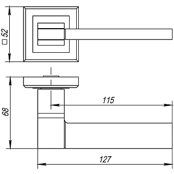 Дверная ручка нажимная PUNTO SIMPLE LIVING TECH QL SN/CP-3 матовый никель/хром